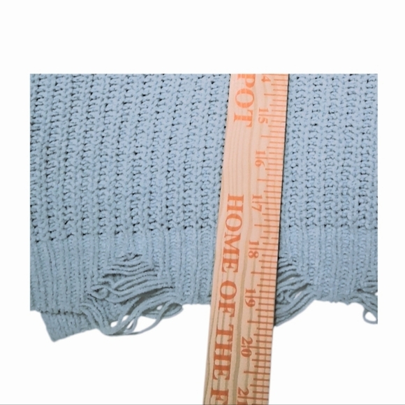 EUC rue 21 Sz. M Blue Long Sleeve Oversize Pullover Sweater - Picture 7 of 12